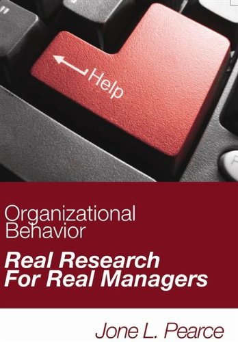 Beispielbild fr Organizational Behavior Real Research for Real Managers zum Verkauf von Goodwill