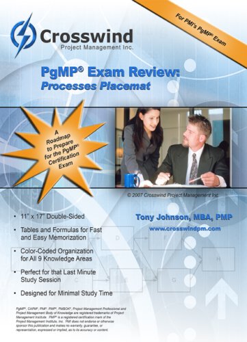 PgMP Exam Review: Processes Placemat (9780978703288) by Tony Johnson; MBA; PMP; PgMP