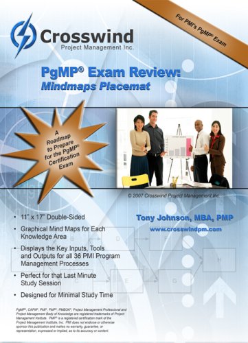 PgMP Exam Review: Mindmaps Placemat (9780978703295) by Tony Johnson; MBA; PMP; PgMP