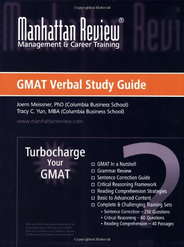 Beispielbild fr Manhattan Review: Turbocharge Your GMAT Verbal Study Guide zum Verkauf von medimops
