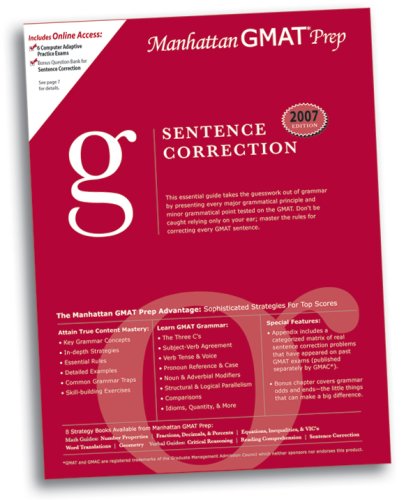 Beispielbild fr Sentence Correction GMAT Preparation Guide, 2nd Edition zum Verkauf von Better World Books