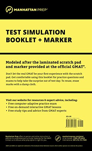 9780979017582: Manhattan GMAT Test Simulation Booklet w/ Marker