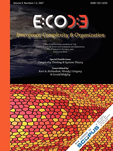 9780979168857: Emergence, Volume 9: Complexity & Organization (9.1-2)