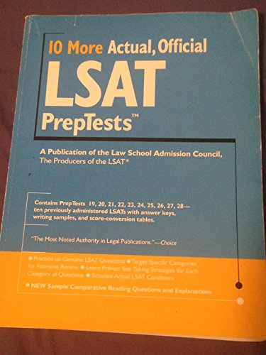 Stock image for 10 More, Actual Official LSAT PrepTests: (PrepTests 19-28) (Lsat Series) for sale by SecondSale