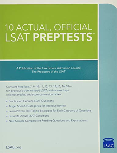 Beispielbild fr 10 Actual, Official LSAT PrepTests : (PrepTests 7,9,10,11,12,13,14,15,16,18) zum Verkauf von Better World Books