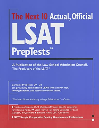 Beispielbild fr The Next 10 Actual Official LSAT PrepTests : (PrepTests 29-38) zum Verkauf von Better World Books