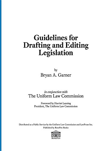 9780979606083: Guidelines for Drafting and Editing Legislation