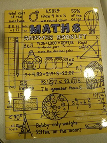 9780979726514: Math 6: A Teaching Textbook Answer Booklet