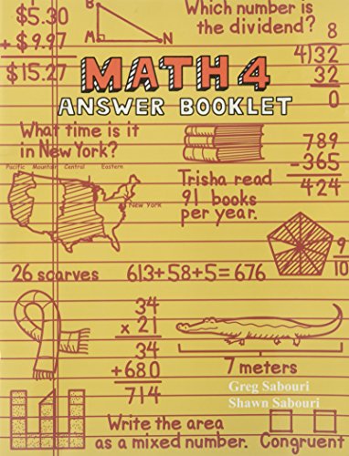 9780979726576: Math 4 Answer Booklet