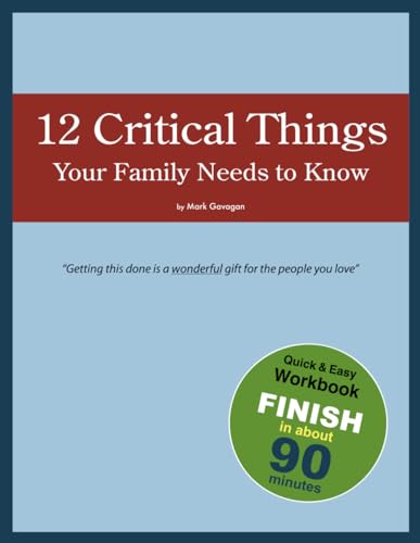 Imagen de archivo de 12 Critical Things Your Family Needs to Know a la venta por Save With Sam