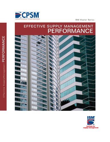 Imagen de archivo de Effective Supply Management Performance a la venta por ThriftBooks-Dallas