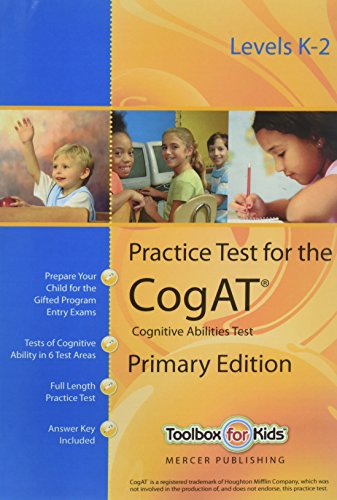 Beispielbild fr Practice Test for the Cognitive Abilities Test CogAT Primary Edition (Levels K - 2) by Mercer Publishing (2008) Paperback zum Verkauf von HPB-Red