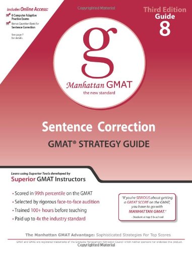 Beispielbild fr Sentence Correction GMAT Strategy Guide (Manhattan Gmat Prep) zum Verkauf von SecondSale