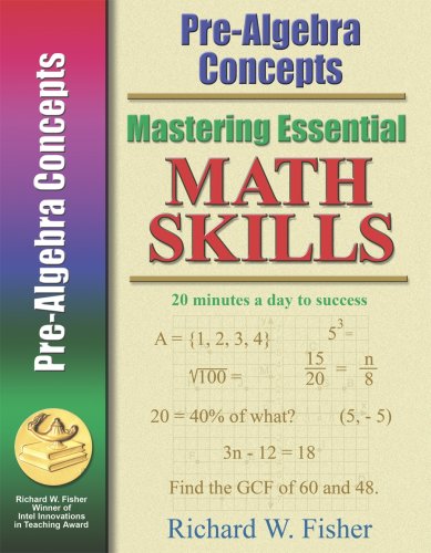 Stock image for Mastering Essential Math Skills PRE-ALGEBRA CONCEPTS.INCLUDING AMERICA'S MATH TEACHER DVD WITH OVER 6 HOURS OF LESSONS! for sale by GF Books, Inc.
