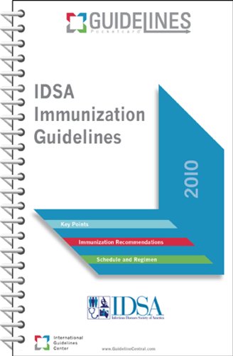 Beispielbild fr Idsa Immunization Guidelines Pocketcard: Infectious Diseases Society of America (Guidelines Pocketcards) zum Verkauf von medimops