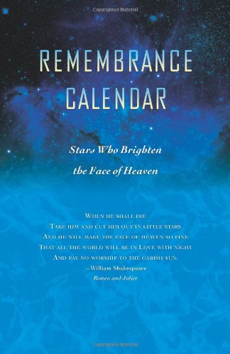 9780982402313: Remembrance Calendar: Stars Who Brighten the Face of Heaven