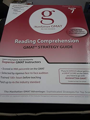 9780982423851: Reading Comprehension GMAT Strategy Guide, 4th Edition (Manhattan GMAT Guides, No. 7)