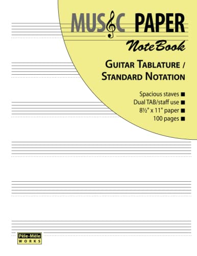 Imagen de archivo de MUSIC PAPER NoteBook - Guitar Tablature / Standard Notation a la venta por WorldofBooks
