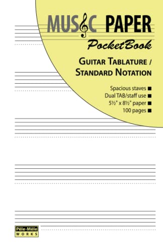 9780983049845: MUSIC PAPER PocketBook - Guitar Tablature / Standard Notation