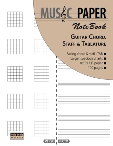 Standard Staff & Tablature Guitar Chord MUSIC PAPER NoteBook 