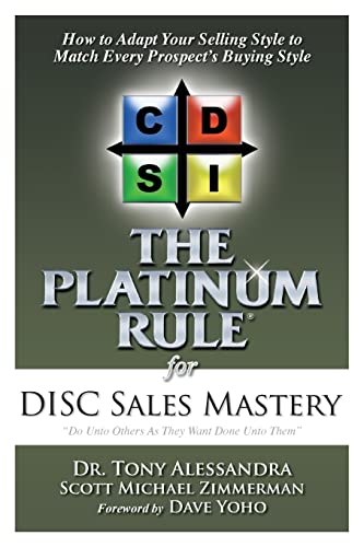 Imagen de archivo de The Platinum Rule for DISC Sales Mastery a la venta por SecondSale