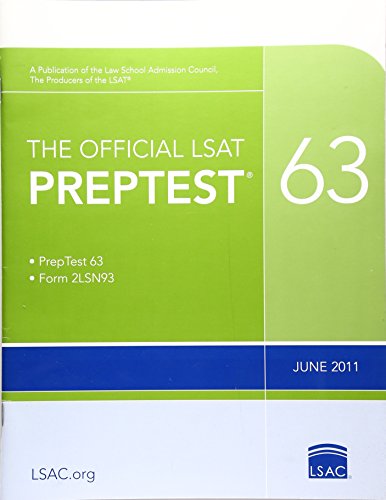 Imagen de archivo de The Official LSAT PrepTest 63: (June 2011 LSAT) a la venta por BooksRun