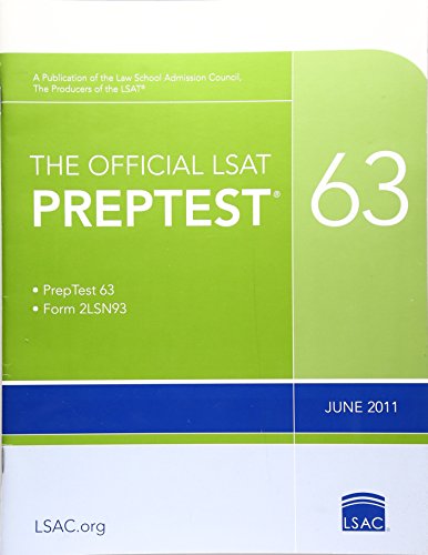 Stock image for The Official LSAT PrepTest 63: (June 2011 LSAT) for sale by SecondSale
