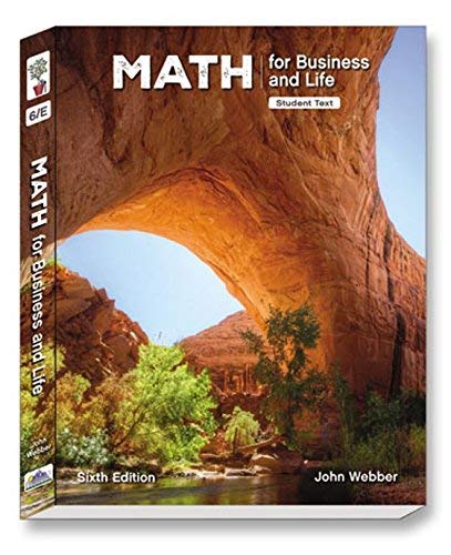 Beispielbild fr Math for Business and Life, 6 Ed, Student Softback Text zum Verkauf von HPB-Red