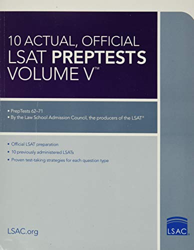 Beispielbild fr 10 Actual, Official LSAT PrepTests Volume V : (PrepTests 62-71) zum Verkauf von Better World Books