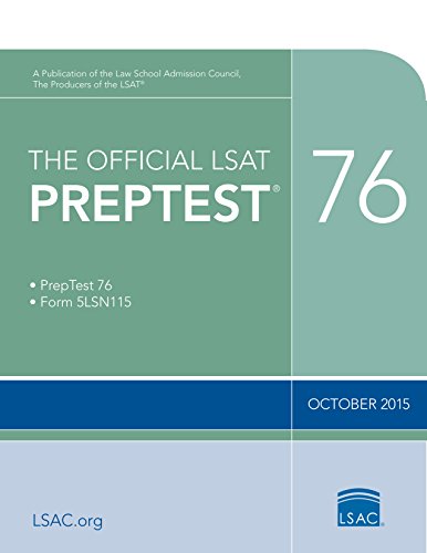 Beispielbild fr The Official LSAT PrepTest 76 : (Oct. 2015 LSAT) zum Verkauf von Better World Books