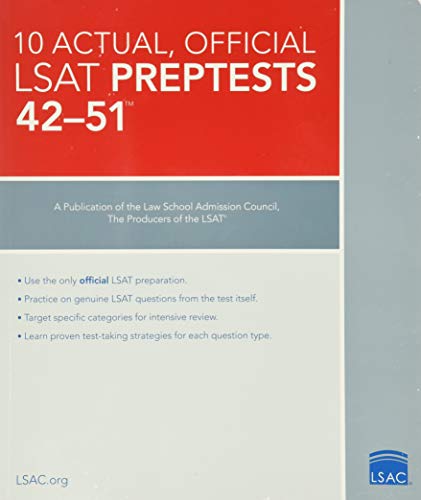 Beispielbild fr 10 Actual, Official LSAT PrepTests 42-51: (PrepTests 4251) zum Verkauf von Zoom Books Company