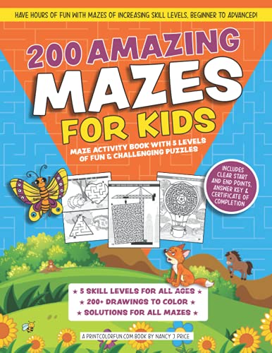 Stock image for 200 Amazing Mazes for Kids: Maze Activity Book with 5 Levels of Fun & Challenging Puzzles for sale by ThriftBooks-Atlanta