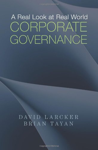 Imagen de archivo de A Real Look at Real World Corporate Governance a la venta por HPB Inc.