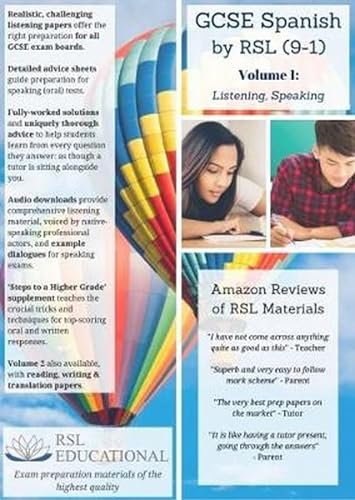Stock image for GCSE Spanish by RSL, Volume 1: Listening, Speaking (9-1) - Practice Papers With Full Solutions for GCSE & IGCSE (All Exam Boards): Practice Papers . for GCSE & IGCSE Spanish (All Exam Boards) for sale by WorldofBooks