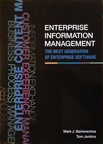 Imagen de archivo de Enterprise Information Management the Next Generation of Enterprise Software a la venta por HPB-Diamond