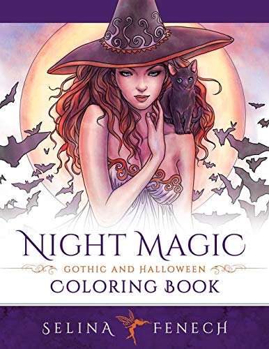 Imagen de archivo de Night Magic - Gothic and Halloween Coloring Book (Fantasy Coloring by Selina) a la venta por HPB-Ruby