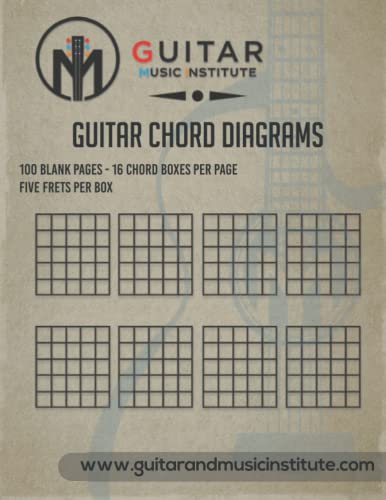 Beispielbild fr Guitar Chord Diagrams: 100 Pages - 16 chord boxes per page five frets per box: Blank Chord Box Book For Guitarists (Guitar Resources Series) zum Verkauf von WorldofBooks