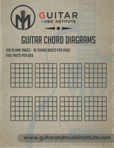 9780995673236: Guitar Chord Diagrams: 100 Pages - 16 chord boxes per page five frets per box: Blank Chord Box Book For Guitarists