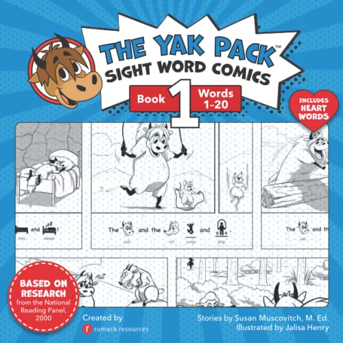 

The Yak Pack: Sight Word Comics: Book 1: Comic Books to Practice Reading Dolch Sight Words (1-20) (Paperback or Softback)