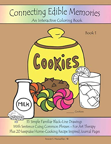 Imagen de archivo de Connecting Edible Memories - Book 1: Interactive Coloring and Activity Book For People With Dementia, Alzheimer's, Stroke, Brain Injury and Other . Drawings With Sentence Cuing Common Phrases. a la venta por Lucky's Textbooks