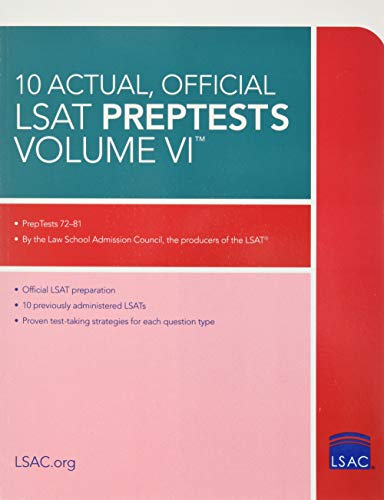 Stock image for 10 Actual, Official LSAT Preptests Volume VI: (Preptests 72-81) for sale by ThriftBooks-Phoenix