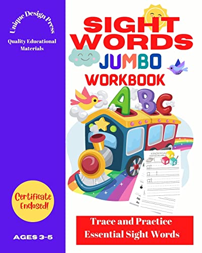 9781006161803: Sight Words Jumbo Workbook: Trace and Practice Essential Words (for Pre K, Kindergarten, Toddlers)