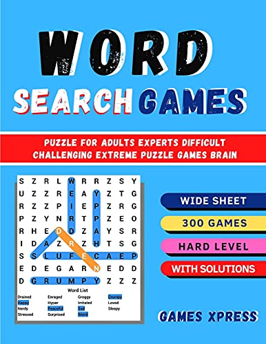 Stock image for WORD SEARCH GAMES | PUZZLES: Puzzle For Adults Experts Difficult Challenging Extreme Puzzle Games Brain for sale by WorldofBooks