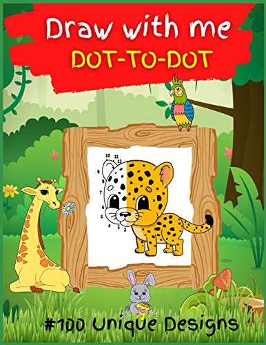 Beispielbild fr Draw with me DOT TO DOT for KIDS : Activity Book for Children, 100 Drawing Pages, Ages 4-8. Easy, large picture for drawing with dot instructions that includes farm animals, kids, dinosaurs, castle, and lots more. Great Gift for Boys & zum Verkauf von Buchpark