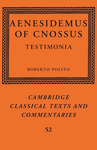 9781009014885: Aenesidemus of Cnossus: Testimonia
