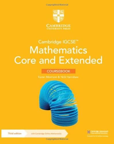 Imagen de archivo de Cambridge IGCSE? Mathematics Core and Extended Coursebook with Cambridge Online Mathematics (2 Years' Access) a la venta por Books Puddle