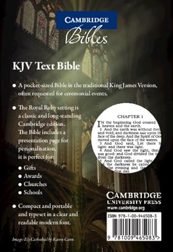 Stock image for KJV Ruby Text Bible, KJ221:T, Black Hardback for sale by Revaluation Books