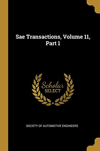 9781011536030: Sae Transactions, Volume 11, Part 1