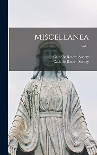 Stock image for Miscellanea; Vol. 1 for sale by PBShop.store US