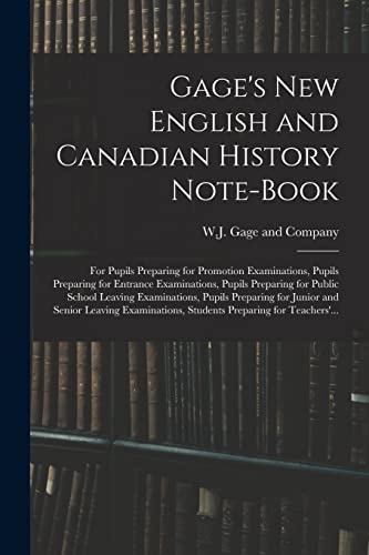 Stock image for Gage's New English and Canadian History Note-book for sale by PBShop.store US